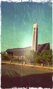 No small town is complete without a large church