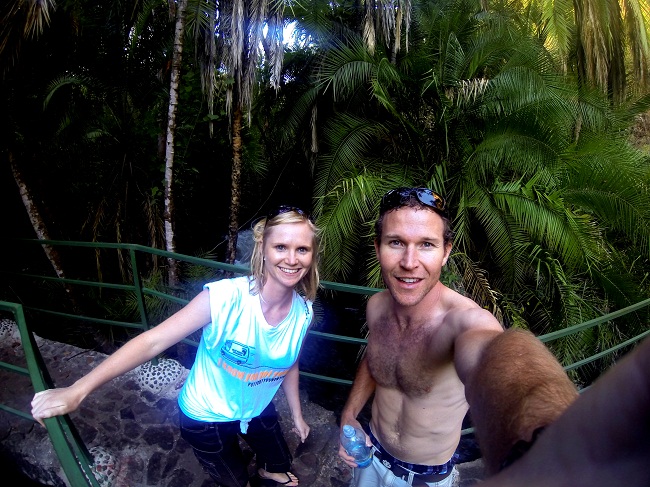 in a jungle below the falls